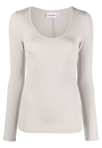 Calvin Klein ribbed stretch top - Grigio