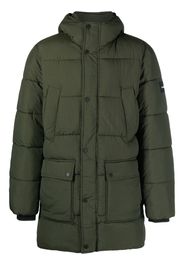 Calvin Klein logo-patch hooded puffer coat - Verde