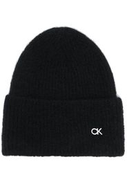 Calvin Klein logo-print knitted beanie - Nero