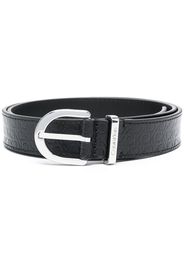 Calvin Klein logo-debossd leather belt - Nero