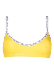 Calvin Klein logo-print strap bikini top - Giallo