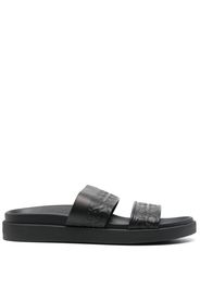 Calvin Klein embossed-logo leather slides - Nero