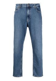 Calvin Klein logo-patch mid-rise tapered jeans - Blu