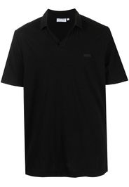 Calvin Klein logo-patch split-neck polo shirt - Nero