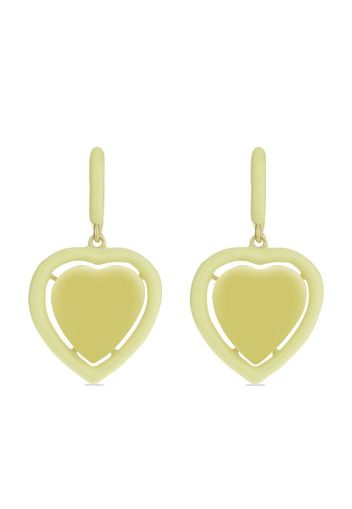 Cameo & Beyond heart enamel-charm hoop earrings - Oro