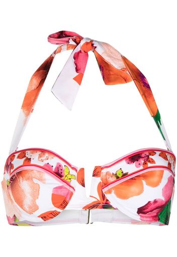 Camilla floral-print bikini top - Bianco