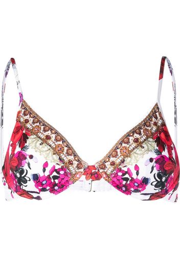 Camilla graphic-print bikini top - Bianco