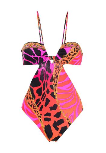Camilla animal-print cut-out swimsuit - Rosa