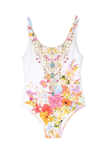 Camilla floral-print stretch-design swimsuit - Bianco