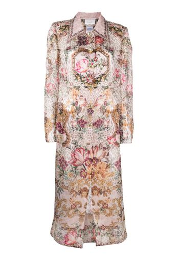 Camilla graphic-print silk coat - Multicolore