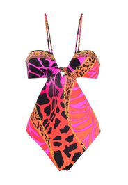 Camilla animal-print cut-out swimsuit - Rosa