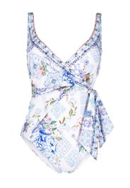 Camilla Paint Me Positano wrap swimsuit - Bianco