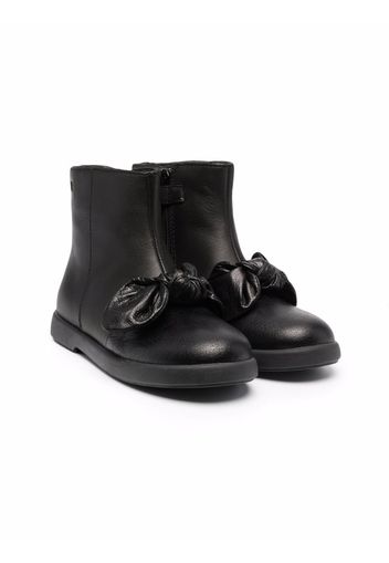 Camper Kids bow-detail ankle leather boots - Nero