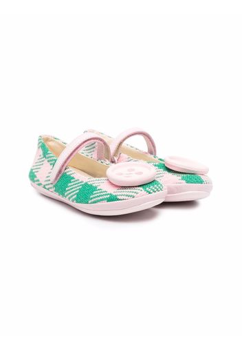 Camper Kids Twins checked ballerina shoes - Rosa