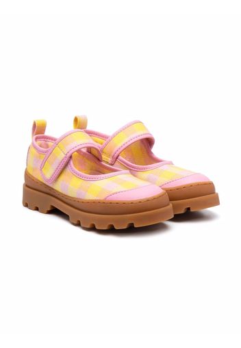 Camper Kids gingham-print ballerina shoes - Giallo