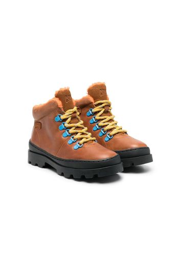 Camper Kids Brutus leather lace-up boots - Marrone