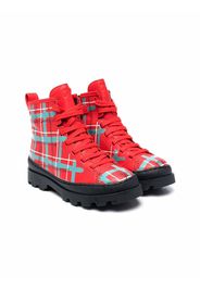 Camper Kids Brutus plaid ankle boots - Rosso