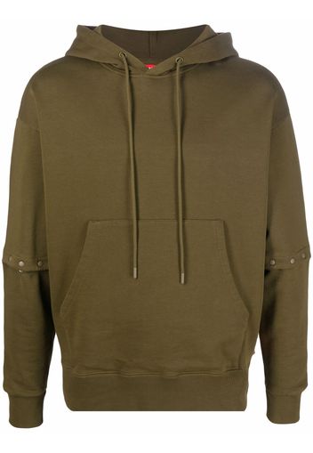 Camper logo-patch drawstring hoodie - Verde