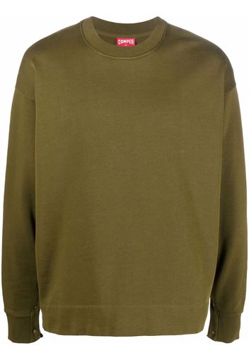 Camper crew-neck organic cotton sweatshirt - Verde