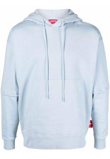 Camper logo-patch drawstring hoodie - Blu