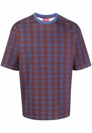 Camper check-print T-shirt - Blu