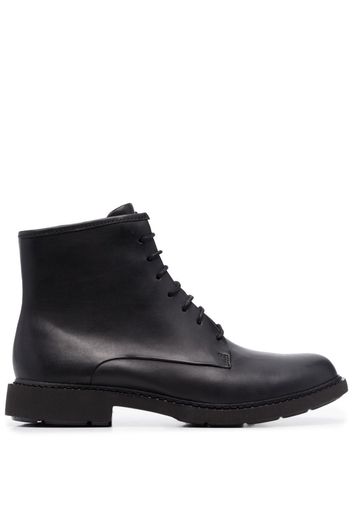 Camper ankle lace-up fastening boots - Nero