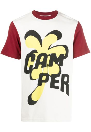 Camper T-shirt con design color-block - Bianco