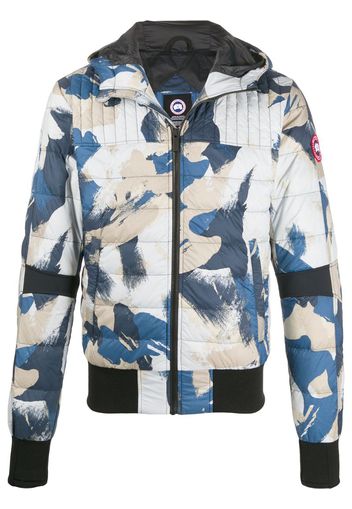 hooded painted effect puffer jacket