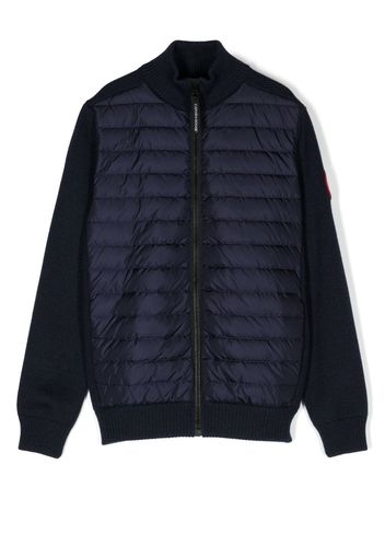 Canada Goose Kids HyBridge padded knit-sleeve jacket - Blu