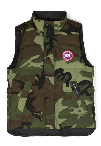 Canada Goose Kids camouflage-print logo-patch gilet - Verde