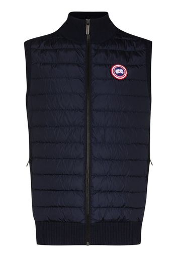 multi-fabric panel padded gilet