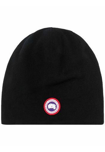 Canada Goose logo-patch detail beanie - Nero