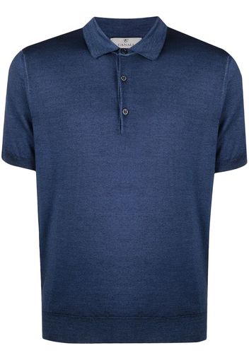 Canali Polo con lavorazione a maglia - Blu