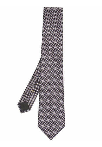 Canali woven silk pattern tie - Blu