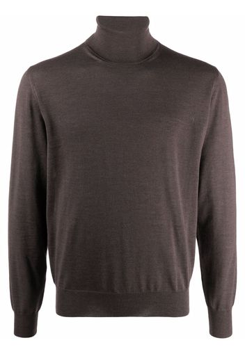 Canali roll-neck merino wool jumper - Marrone