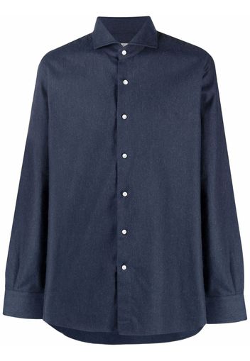 Canali long-sleeved cotton shirt - Blu