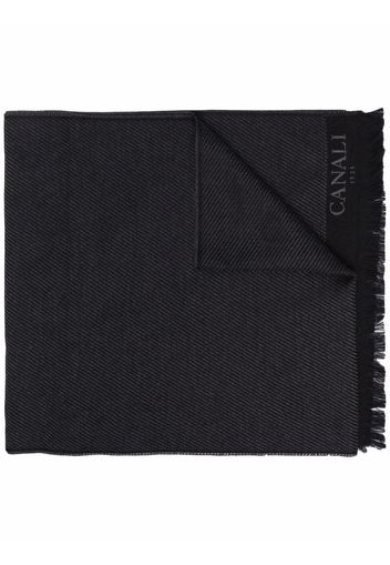 Canali intarsia-knit logo scarf - Nero