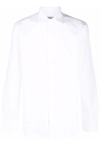 Canali plain button shirt - Bianco