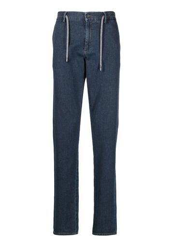 Canali Pantaloni denim con coulisse - Blu