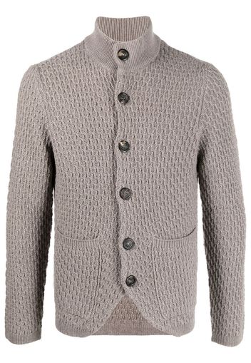 Canali textured-knit merino wool cardigan - Toni neutri