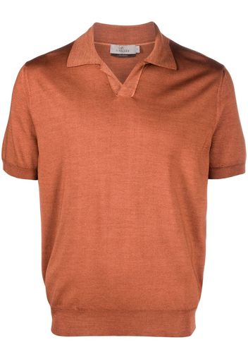 Canali fine knit polo shirt - Arancione