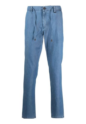 Canali drawstring straight-leg trousers - Blu