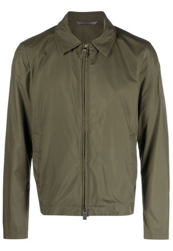 Canali goatskin zip-up shirt jacket - Verde