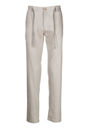 Canali drawstring linen-wool trousers - Toni neutri