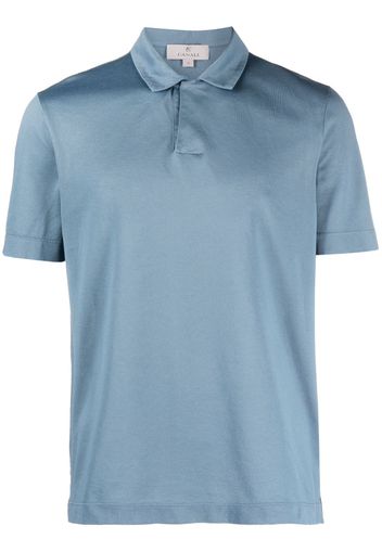 Canali short-sleeve cotton polo shirt - Blu