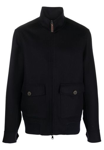 Canali zip-up wool-cashmere jacket - Blu