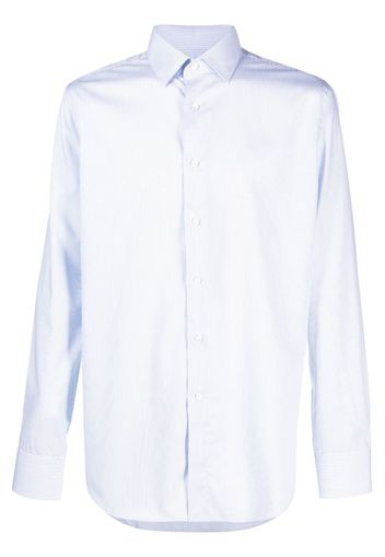 Canali fine-check cotton shirt - Blu