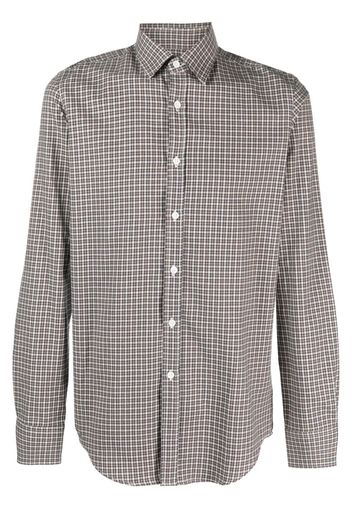 Canali plaid-check cotton shirt - Toni neutri