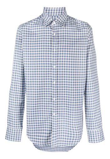 Canali plaid-check button-up shirt - Blu