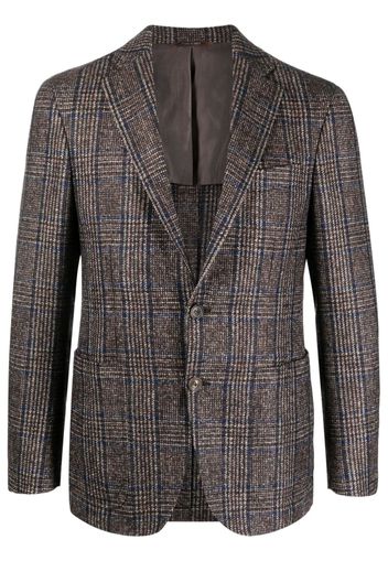 Canali check-print single-breasted blazer - Marrone